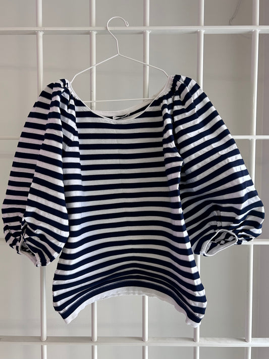 Sonia Rykiel – Randig tröja med puffärm